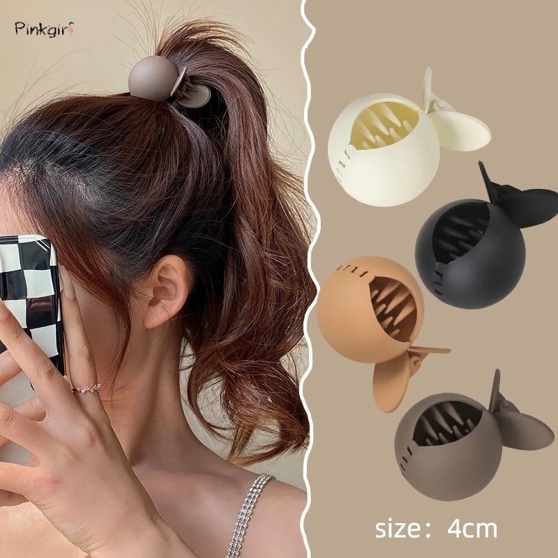 1 Kẹp Tóc Đuôi Ngựa Dáng Tròn Đơn Giản Bằng Acrylic Mặt Nhám Độ Cao Cố Định Tóc Đuôi Ngựa Tinh Tế Cho Nữ