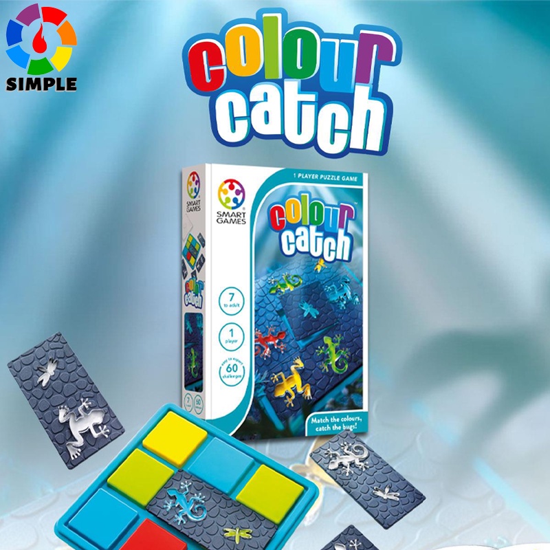 SmartGames Color Catch Travel Game for Kids and Adults, a color-changing, STEM Focused Cognitive Skill-Building Brain Game - Brain Teaser for Ages 7 &amp; Up, 60 Challenges.