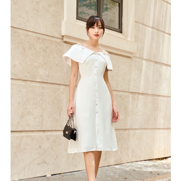 OLV - Đầm Snowy Buttoned Midi Dress