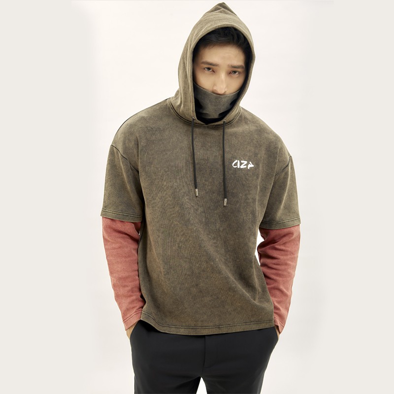 Áo hoodie dài tay cổ lọ thời trang nam CIZA, vải cotton, thấm mồ hôi ATDR14