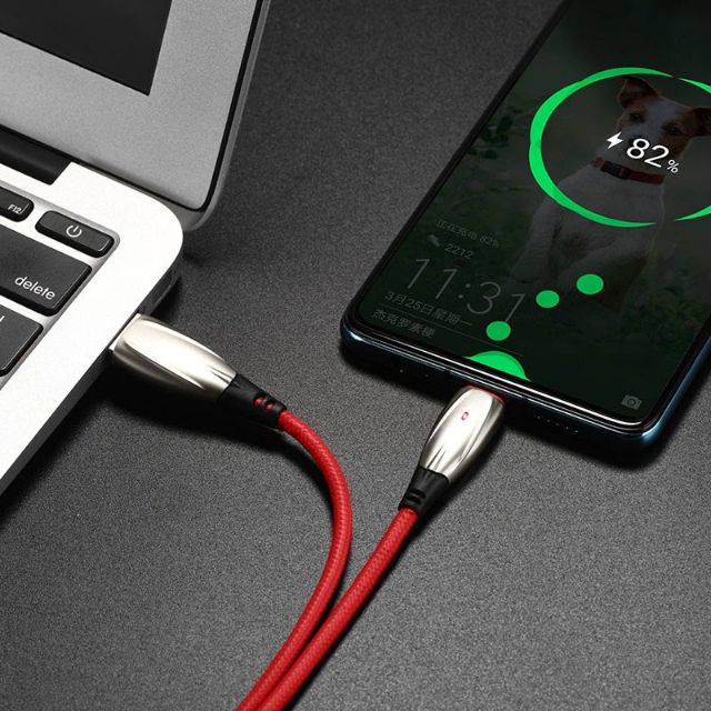 Cáp sạc nhanh Hoco U70 LIGHTNING - TYPE C -  MICRO 1.2M có đèn led