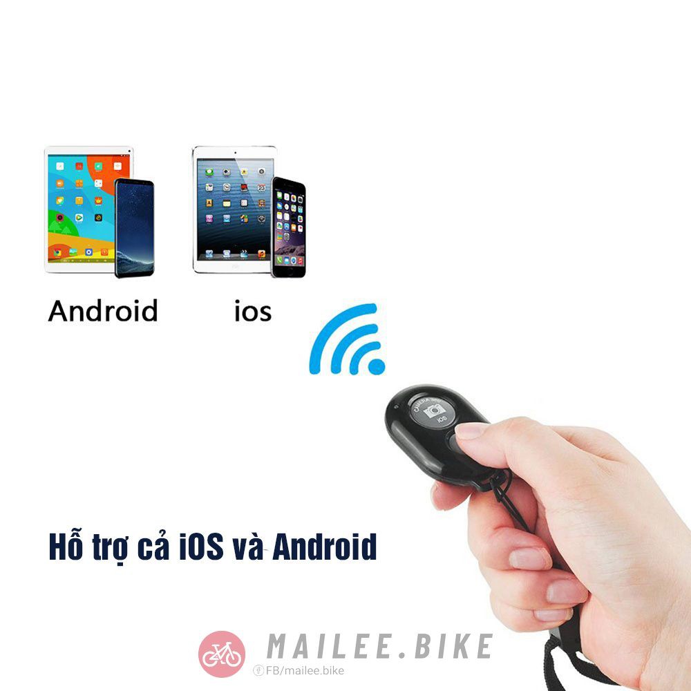 Remote/ Nút Bấm Điều Khiển Chụp Ảnh Từ Xa Remote Bluetooth Cho Smart Phone Tiện Dụng (Màu Giao Ngẫu Nhiên)