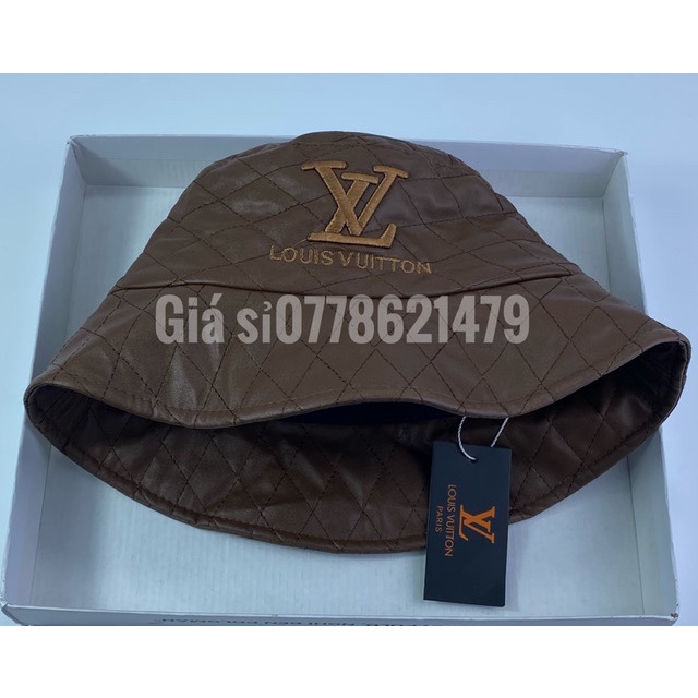 Nón bucket da mềm xịn - mũ vành cụp vnxk thêu chữ L - V full tem thời trang hàn quốc