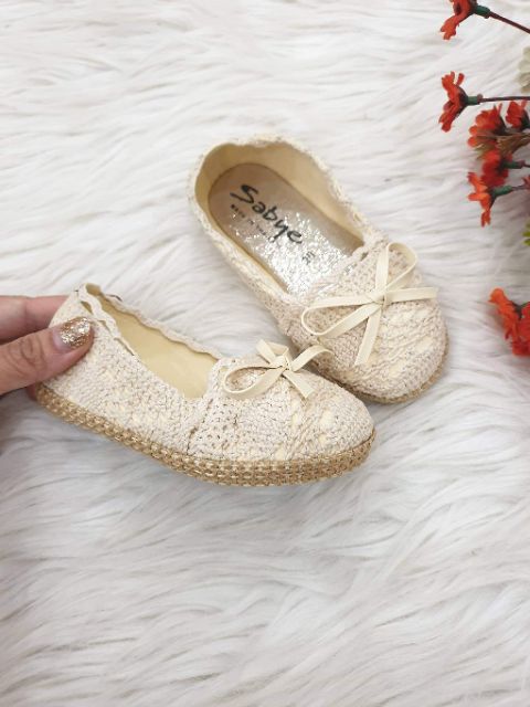 Giày bé gái ren đế cói thailan