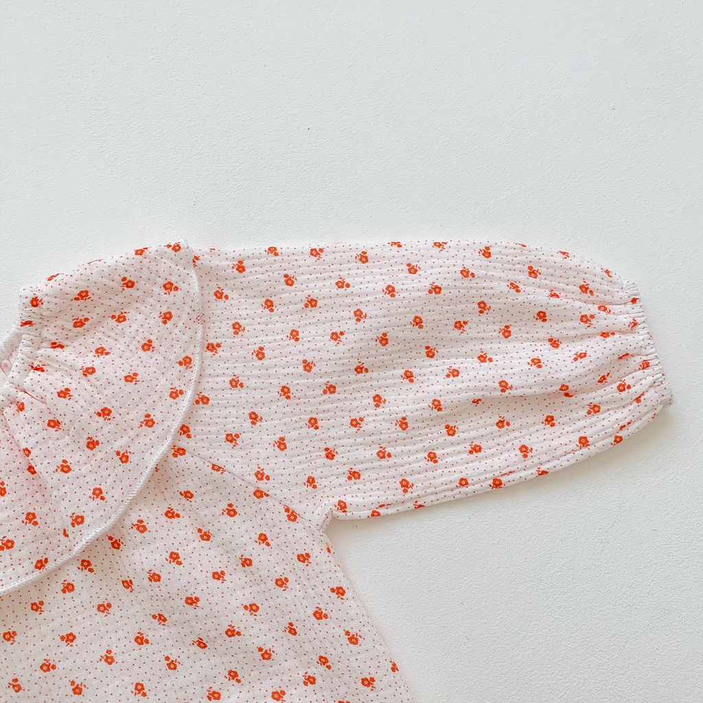 Áo Liền Quần Tay Dài In Hoa Cho Bé Gái 0-2 Tuổi