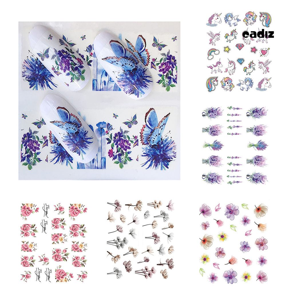 [Hàng mới về] Miếng dán trang trí móng tay thời trang in hoa