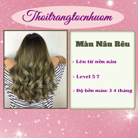 Thuốc Nhuộm Tóc (Nhẹ Mùi) Màu Nâu Rêu HOT TREND - Kèm oxy trợ nhuộm và dụng cụ nhuộm - Thoitrangtocnhuom