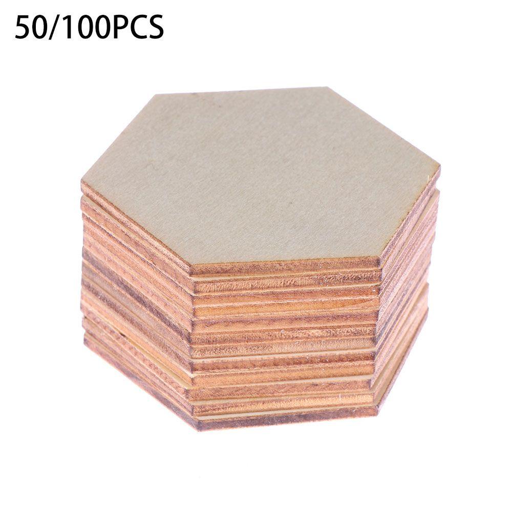 YIYU Phụ Kiện Trang Trí Bằng Gỗ Hình Lục Giác Thời Trang