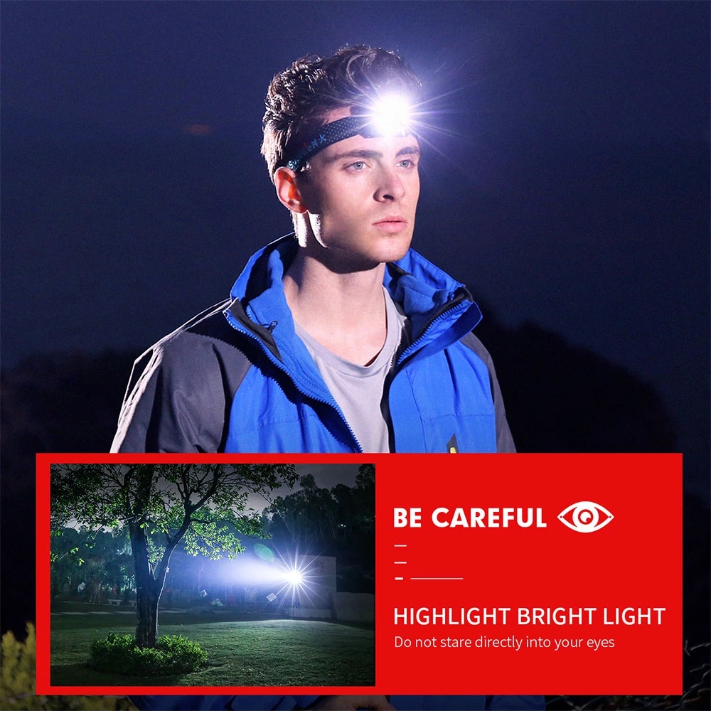 [Mới] Đèn Pha Siêu Sáng Chống Thấm Nước Siêu Nhẹ Có Thể Sạc Lại Dùng Cho Chạy Bộ / Đạp Xe / Câu Cá / Cắm Trại / Leo Núi Ngoài Trời