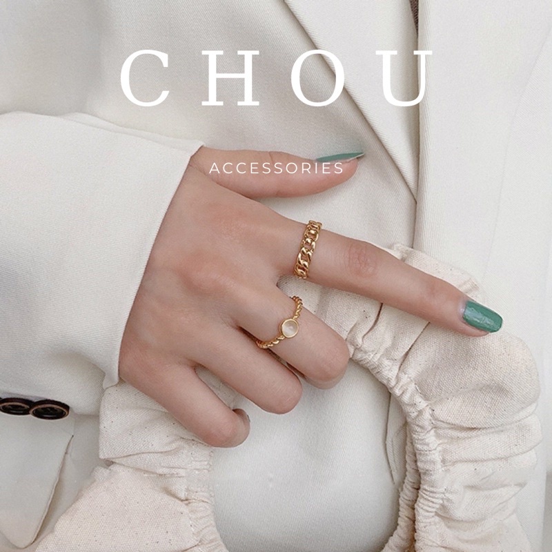 Set 2 Nhẫn Xích | CHOU ACCESSORIES |