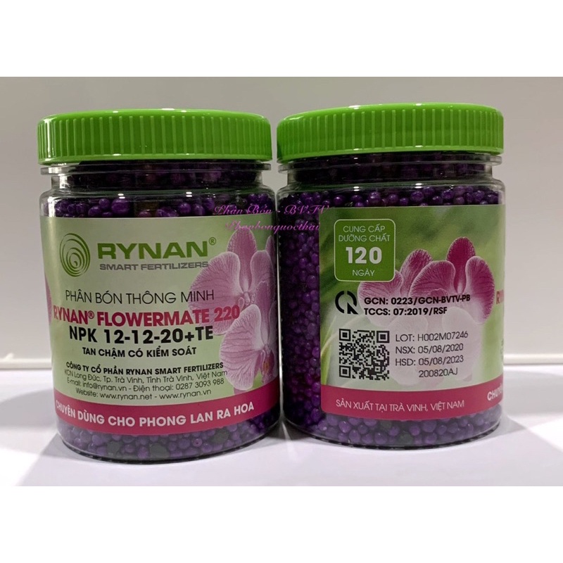 Hũ 150gam Phân Tan Chậm Thông Minh Rynan 12-12-20+TE,Dùng Cho Hoa Sứ,Phong Lan Và Cây Cảnh Giai Đoạn Ra Hoa