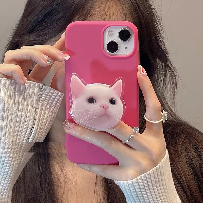 Ốp Điện Thoại Có Giá Đỡ Hình Mèo Cho Iphone 13 pro max 12 pro max 11 pro max xs max xr x 7 8 6 6s plus
