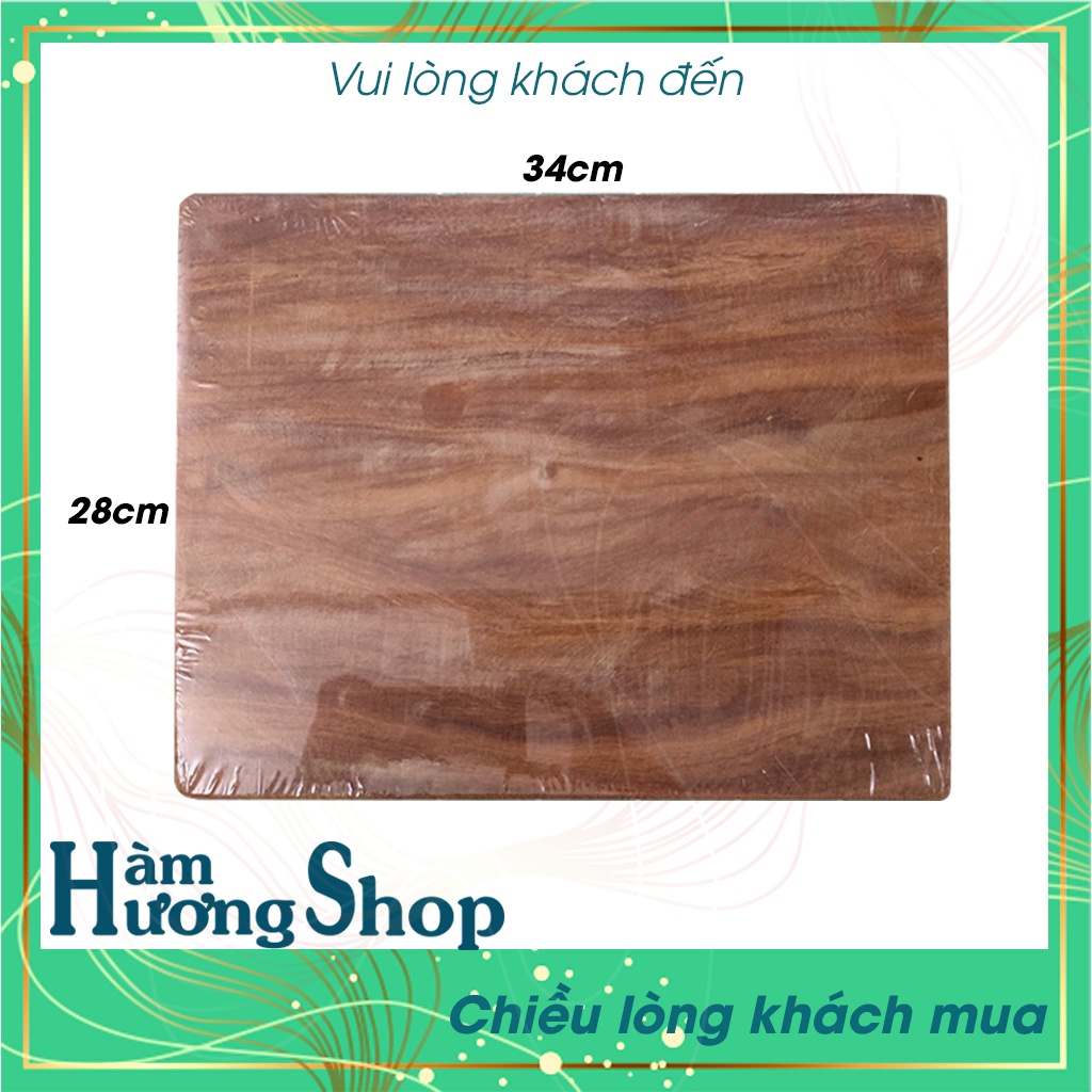 Thớt Gỗ Nghiến Chặt 34x28x3,5cm - Thớt Gỗ Vuông - Tròn - Dày Dặn - Rắn Chắc - Bền Đẹp