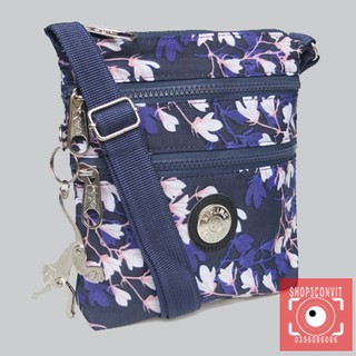 Túi đeo chéo thời trang mini in hoa văn logo Kip-ling