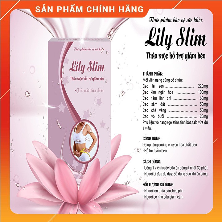 GIẢM CÂN LILY SLIM, THUỐC GIẢM CÂN CHÍNH HÃNG (15 VIÊN)