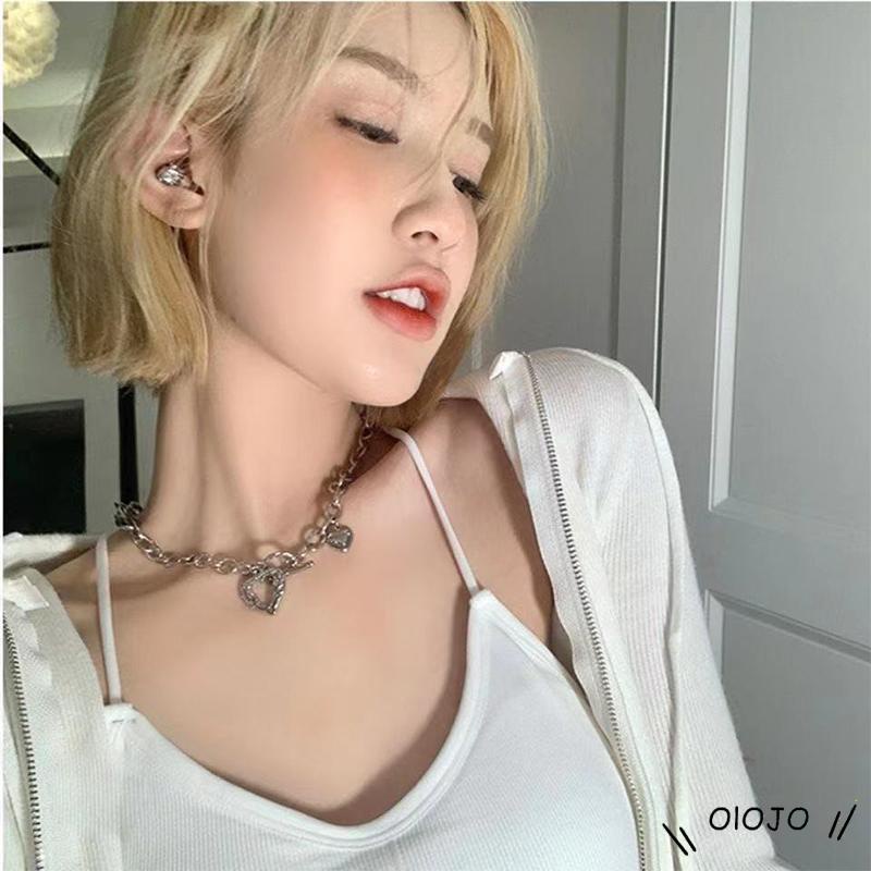 Vòng cổ Có Mặt Hình Trái Tim Rỗng Phong Cách hip hop Đơn Giản Thời Trang Cho Nữ