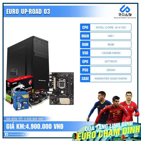 [QUÀ TẶNG LINH ĐÌNH - EURO CHẠM ĐỈNH] Bộ PC Gaming I3 4150 H81 Ram 8GB VGA 750TI SSD 120 Nguồn 350W Vỏ Xigmatek | BigBuy360 - bigbuy360.vn
