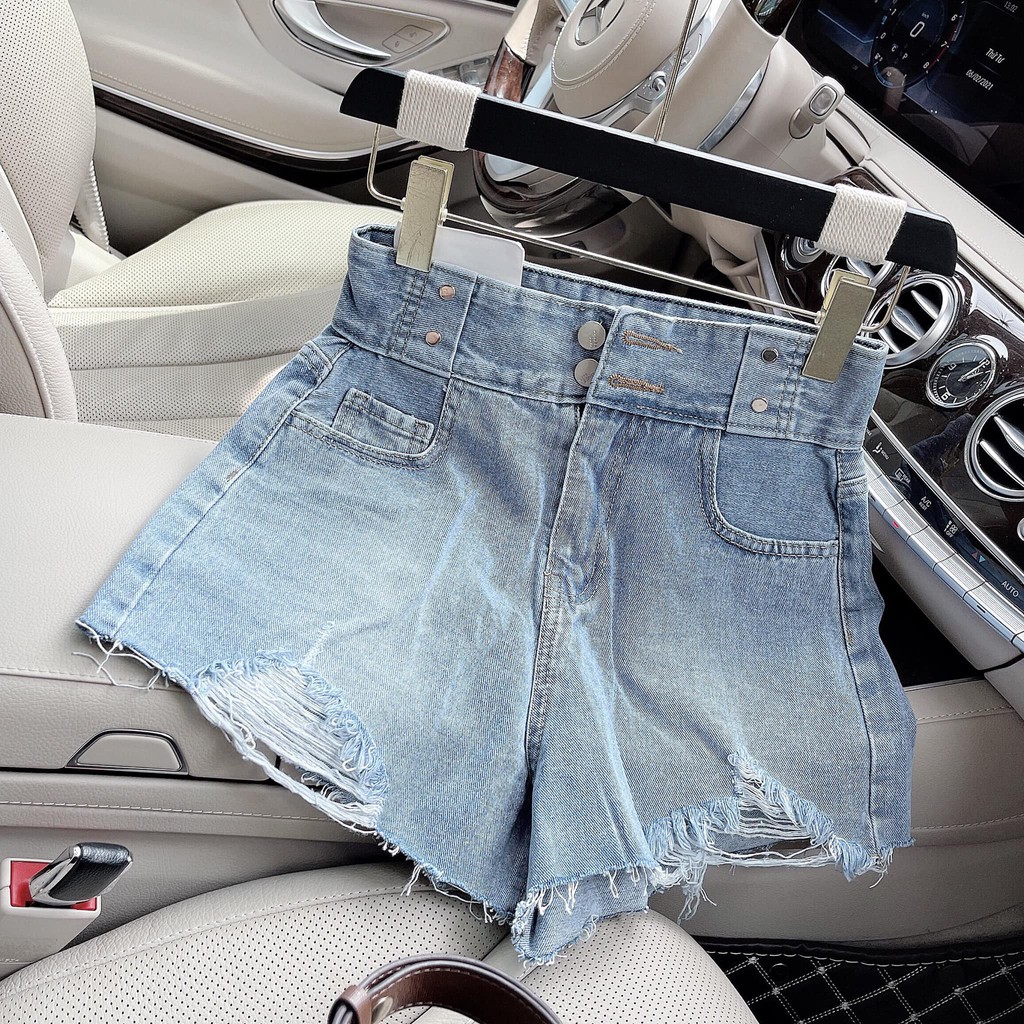 (TÁO ĐỎ BIGSIZE 55-90KG) QUẦN SHORT JEAN NỮ RÁCH CẠP CAO SIÊU XINH (ẢNH THẬT SHOP CHỤP 100%) 💕💕💕
