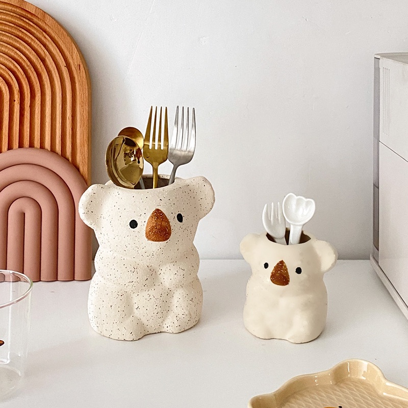 Bình Hoa Hình Gấu Koala Đáng Yêu Trang Trí Bàn Làm Việc
