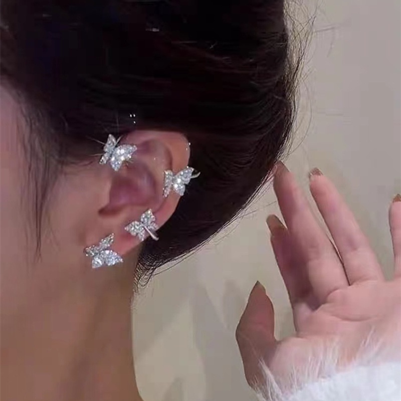 Bông tai hình bướm đính đá sang trọng cho nữ