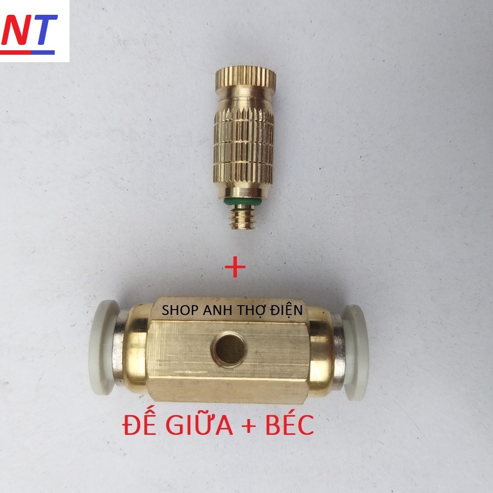 Béc phun sương bằng đồng số 1-2-3 kèm Chân nối