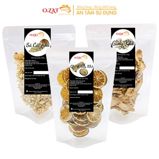 Combo gừng chanh sả sấy khô O.ZAT Food mỗi loại 100g -giảm cân tốt cho dạ dày