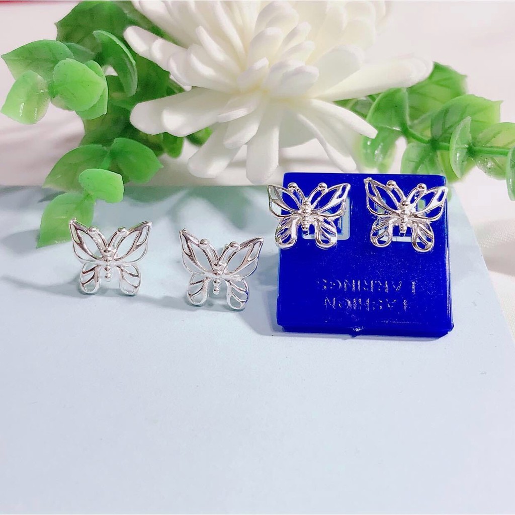 Khuyên tai hồ điệp bằng bạc - Bông tai cánh bướm chất liệu bạc 925 sáng đẹp, bền bỉ, chắc chắn