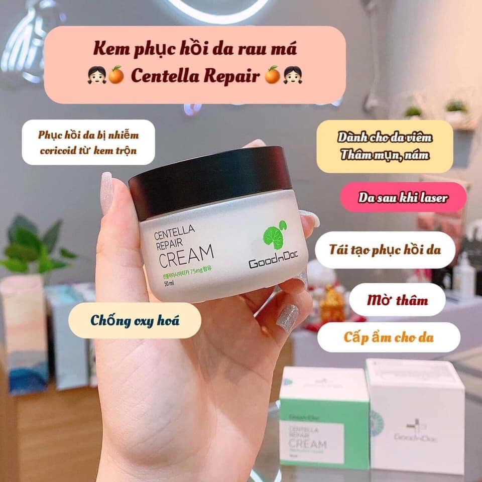 Kem Dưỡng Ẩm Phục Hồi Thải Độc Làm Sáng Da Rau Má Goodndoc Centella Repair Cream Hàng Nhập Khẩu Chính Hãng