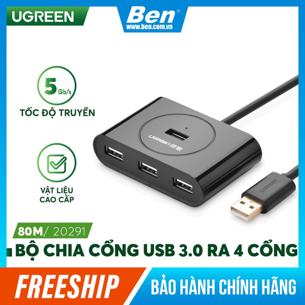 Hub USB 4 cổng USB3.0 UGREEN CR113
