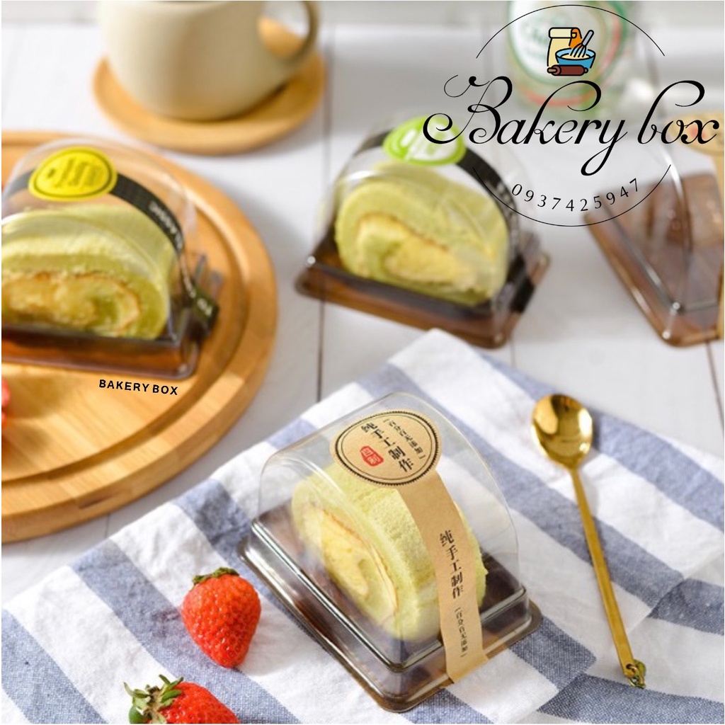 100 Hộp A93 Đựng Bánh Cuộn Lát Nhỏ - Bông Lan Kem Mini