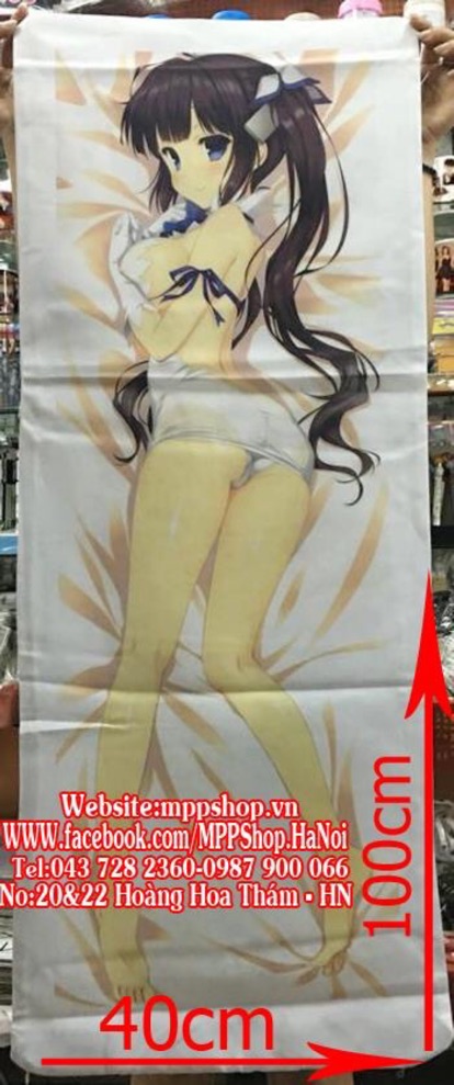 Gối ôm anime manga dài 40cm x 1m in 1 mặt ruột bông