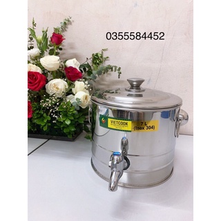 Bình Đựng Nước inox 304 Có Vòi Việtcook (7, 10L)