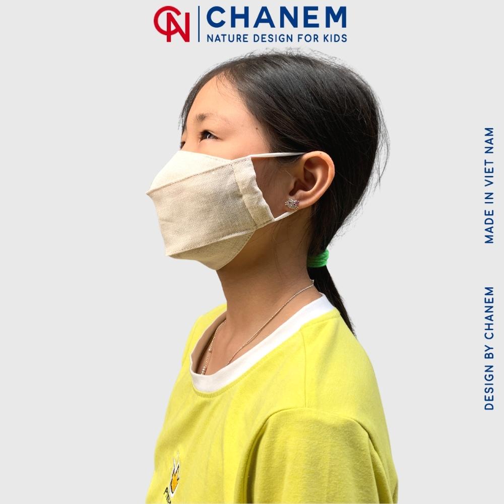 Khẩu trang vải Linen 3 lớp CHANEM mềm mại với da dành cho mẹ và bé yêu