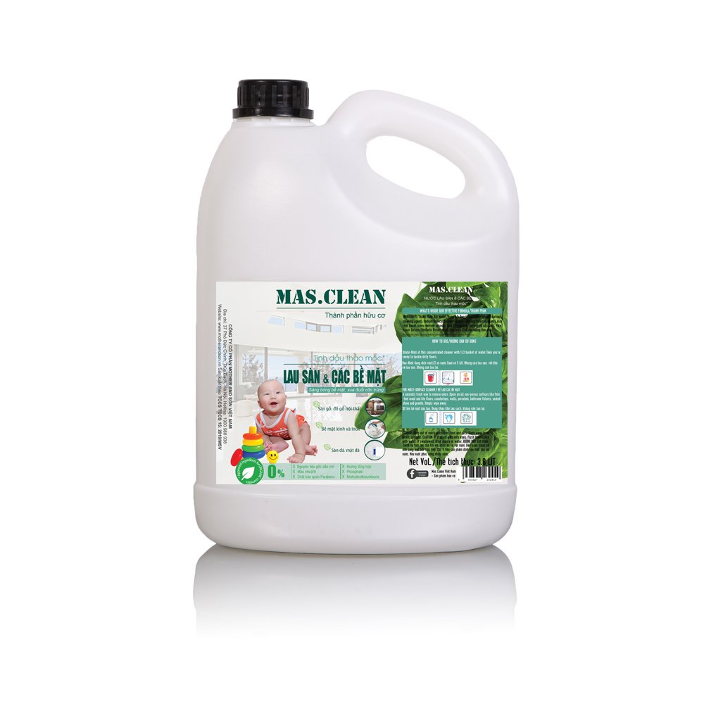 Lau đa năng hữu cơ Mas.Clean - can 3.8L