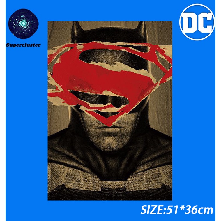 Dc Áp Phích Dán Tường Trang Trí Nội Thất 50.5x35cm Hình Logo Superman Batman
