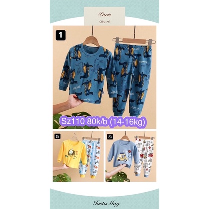 Bộ cotton dài tay cho bé