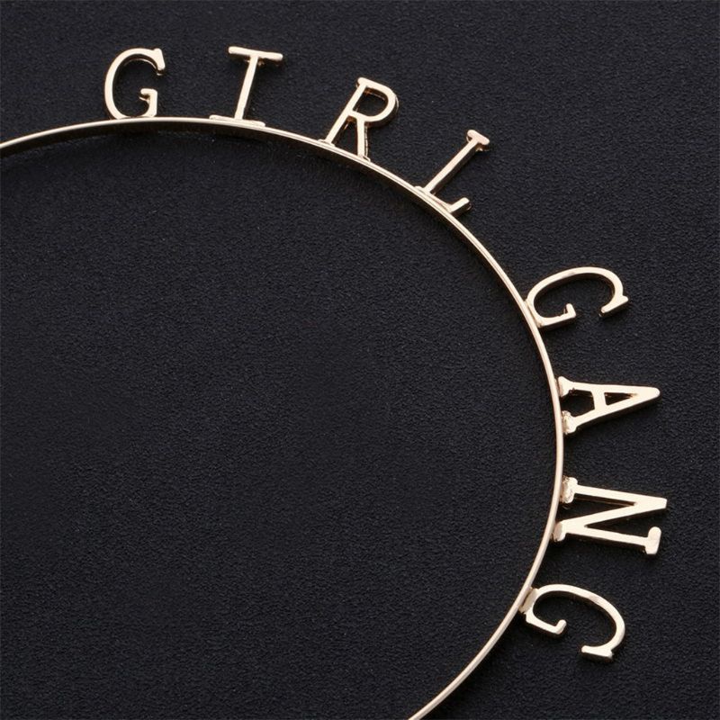 Băng Đô Cài Tóc Hình Vương Miện Bằng Hợp Kim In Chữ Vui Nhộn Cho Nữ