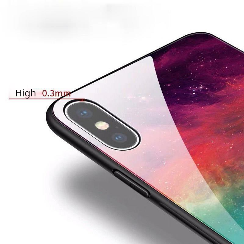 Square Silicon Tempered Glass Phone Case For iPhone X XR XS Max 6s Plus Mobile Iphone Case Onmyoji Animation Peripherals Anti-drop Shockproof Soft Back Cover Tide Accessories Casing