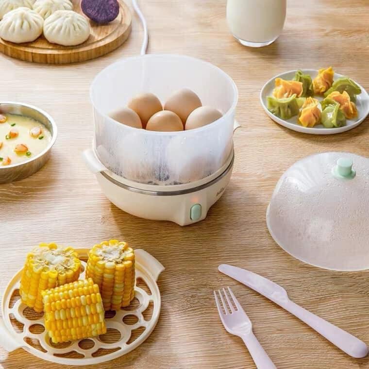 Máy Hấp Trứng Đa Năng 2 tầng mini Chính Hãng Bear ZDQ-B1401, 360w, hấp trứng, bánh bao, bánh bao, ngô, khoai