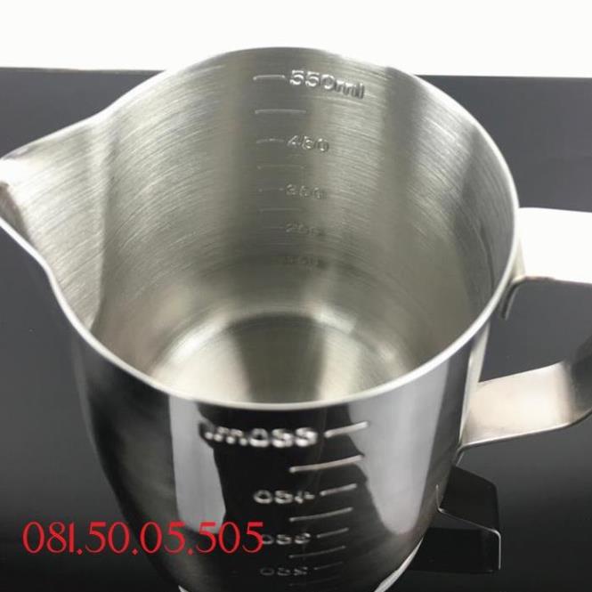 Ca đánh sữa inox có vạch chia 350ml - 550ml - 1 Lít, Lọ rắc bột inox, Bút vẽ latte, Tạo bọt cà phê, Khuôn capu Pb229
