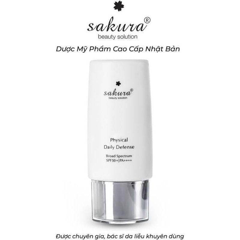 Nhũ tương chống nắng vật lý Sakura Physical Daily Defense SPF có 50+ PA ++++
