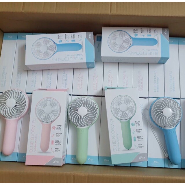 Quạt mini cầm tay xuất khẩu Hàn Quốc BLUE STORM F5 | BigBuy360 - bigbuy360.vn