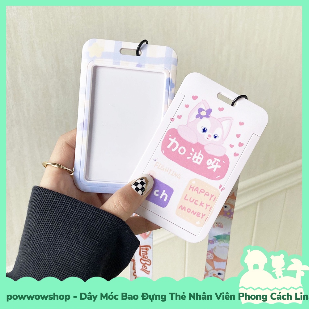 [Sẵn VN - Hỏa Tốc] Dây Móc Bao Đựng Thẻ Nhân Viên Nhựa PC Mẫu Nhân Vật Hoạt Hình Lina Bell Disne Cute Cat