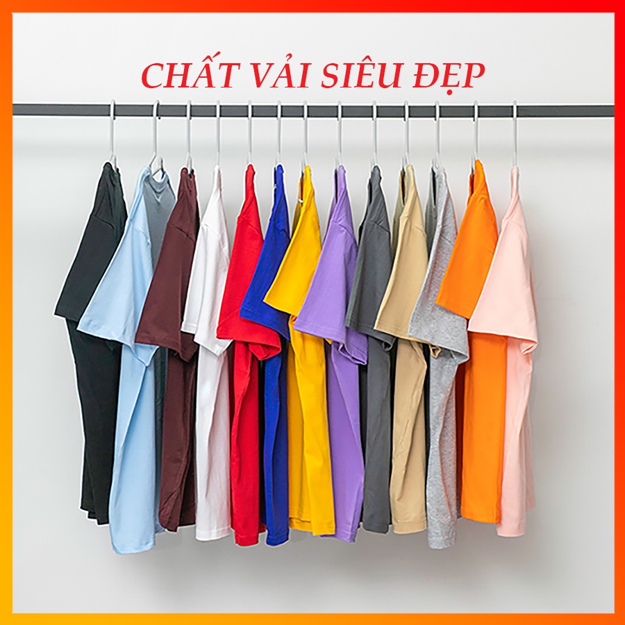 Áo Thun Trơn Áo Phông Cotton Unisex Nam Nữ Vải Dầy Mịn Đẹp Không Xù Lông chọn nhiều màu