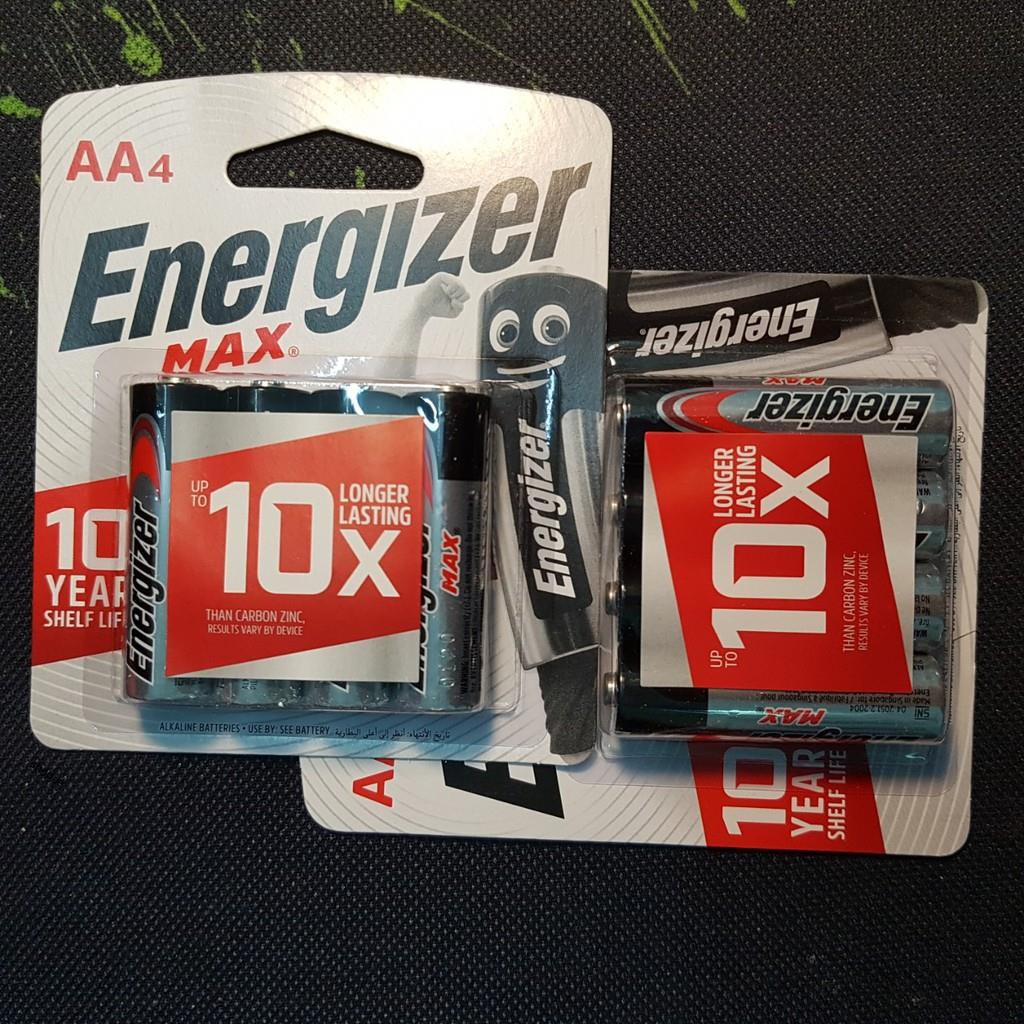 Pin Energizer  AAA/ AA (2A và 3A)( pin tiểu, pin đũa) siêu bền, vỉ 4 viên, made in Singapore