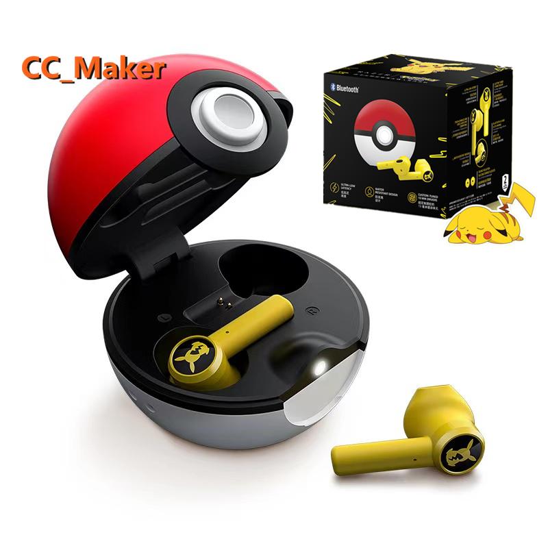 Tai nghe Bluetooth không dây TWS họa tiết Pokémon Pikachu hoạt hình