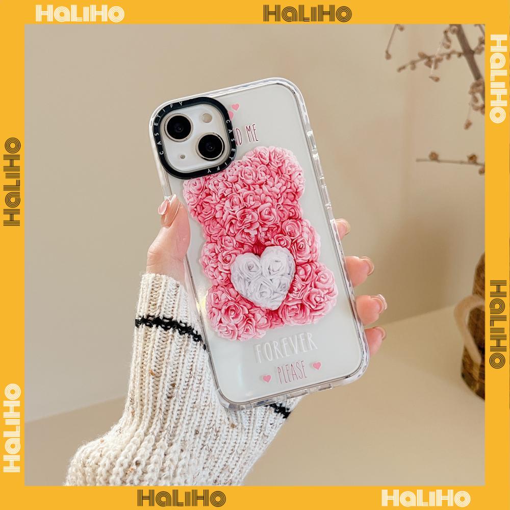 iPhone Case Silicone Soft Case Clear Case Thickened Shockproof Protection Camera Love Bear Cute Compatible For iPhone 11 iPhone 13 Pro Max iPhone 12 Pro Max iPhone 7 Plus iPhone xr
