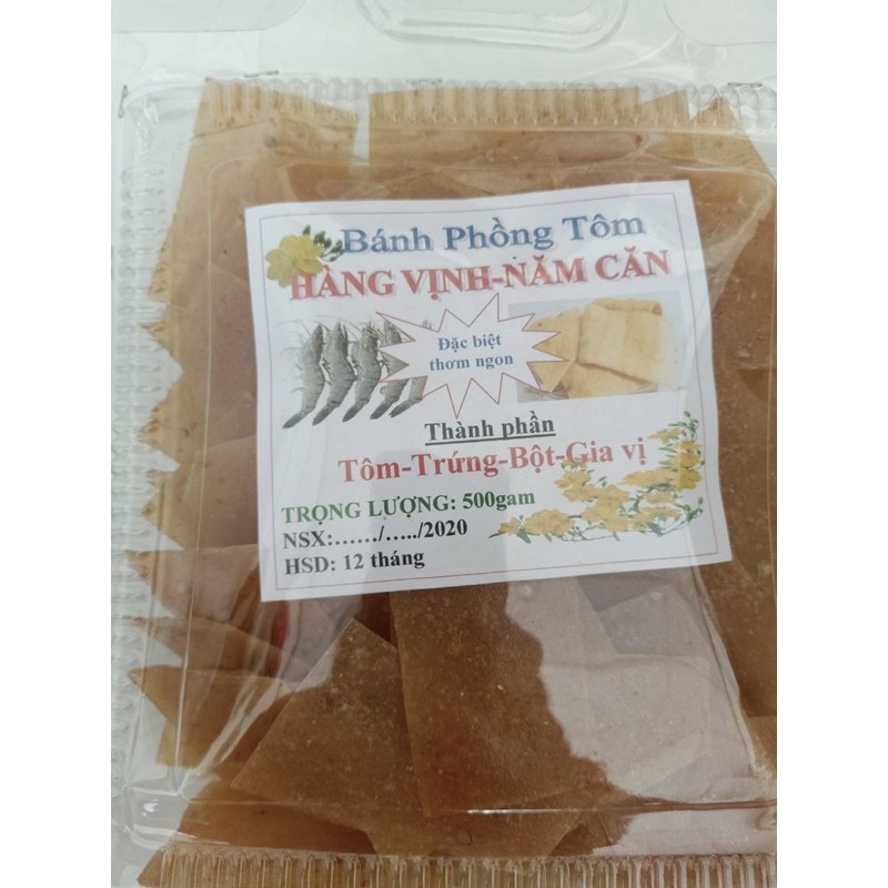 (Đặc biệt thơm ngon) Bánh phồng tôm đặc sản Năm Căn - Cà Mau chất lượng 40% tôm (hộp 500g)