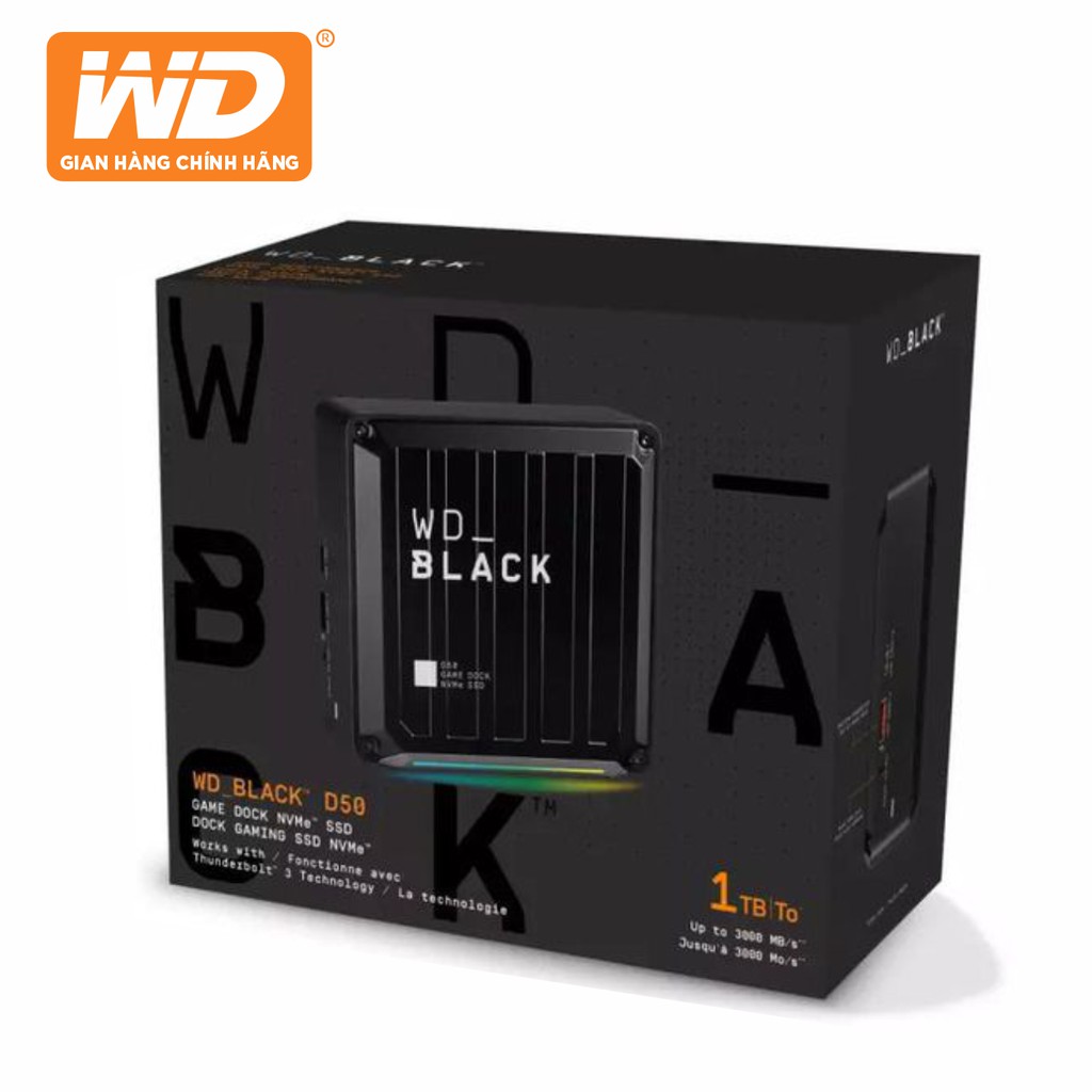 Ổ Cứng SSD Di Động WD Black D50 Game Dock 1TB - WDBA3U0010BBK-SESN - Hàng Phân Phối Chính Hãng