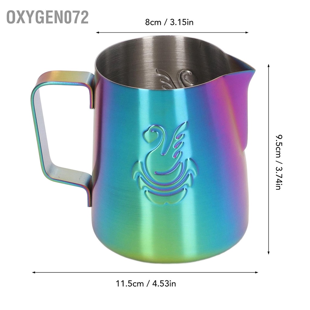 Oxygen072 Bình trữ đông sữa 380ml Thực phẩm cấp độ bằng thép không gỉ Eagle Vòi đa chức năng Cốc làm lạnh cho Latte kem